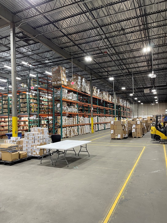 Commercial lighting project with multiple LED fixtures providing optimal workspace illumination