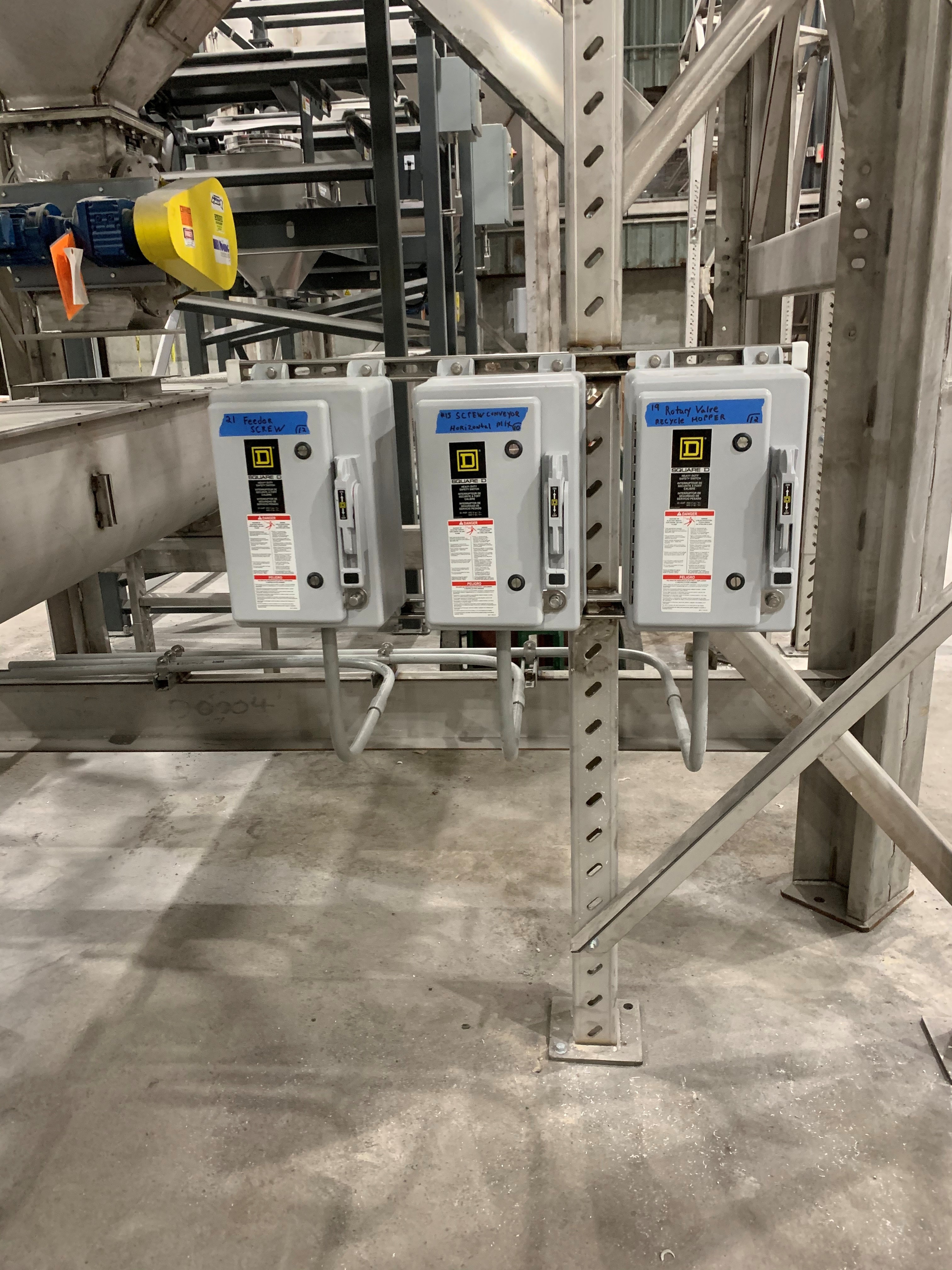 Commercial wiring installation showing professional conduit work and electrical connections